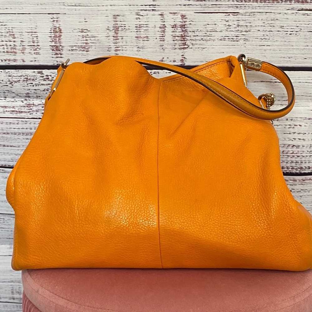 Coach 26224 Madison Leather Phoebe Orange Shoulder Bag